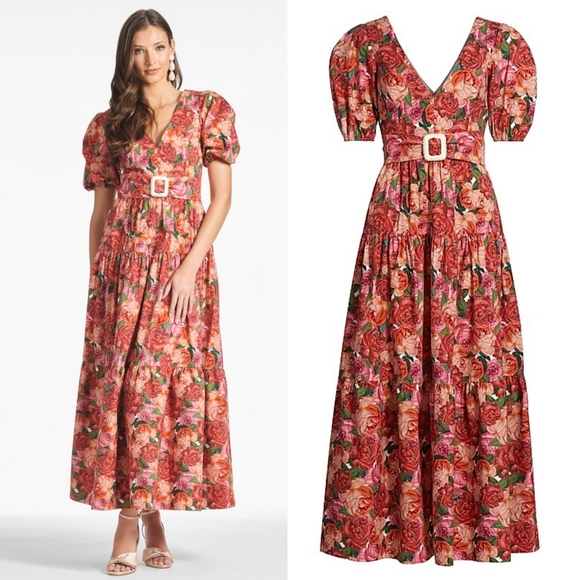 NWT Sachin & Babi Carina Belted Floral Dress - Picture 5 of 13
